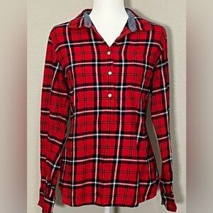 Tommy Hilfiger Plaid Long Sleeve Shirt Women's Large